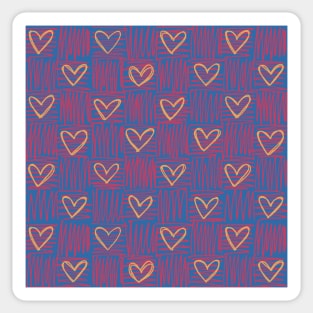 Vibrant checkered heart pattern Sticker